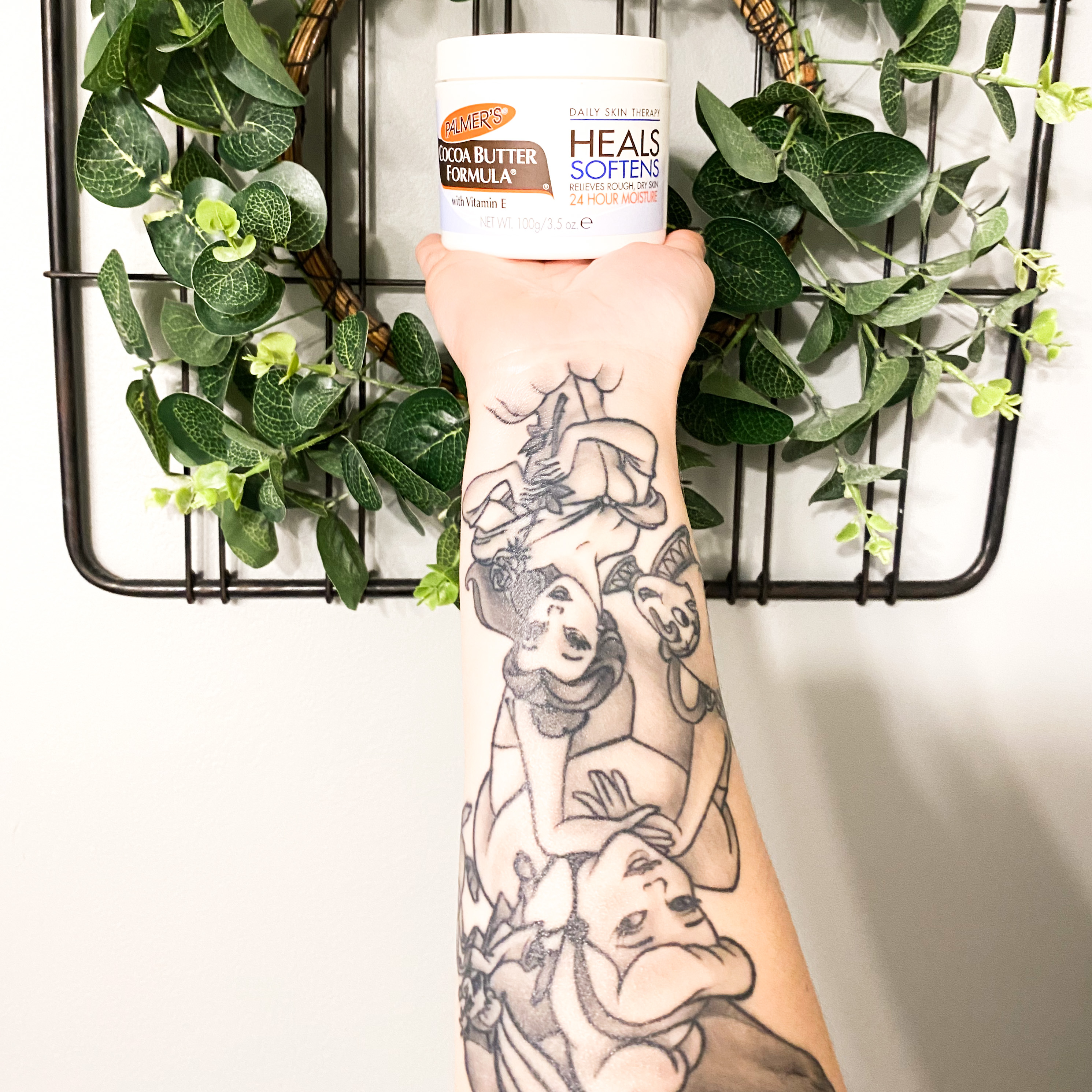 Palmer's Cocoa Butter Formula Original Solid Jar helps keep tattoos looking fresh