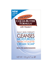 Benefits:

Richly lathering cream Cocoa Butter soap cleanses without stripping skin
Hydrating bar soap perfect for use all over body and face

 
Palmer's Cocoa Butter Formula Soap, a richly lathering cream soap, softens and moisturizes as it cleans without leaving a dry, tight feeling.  Enriched with pure Cocoa Butter and Vitamin E, this cream soap is excellent for use on face, hands and body.  The ultimate bar soap for moisturizing the skin.  Use daily for a smooth, clear, radiant complexion.