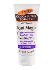 Benefits:

Soften and smooth even the roughest, driest feet
Peppermint Oil revitalizes sore, tired feet

 
Palmer's Cocoa Butter Formula Foot Magic, made with pure Cocoa Butter, enriched with Vitamin E and other natural emollients, provides a deep penetrating treatment for the feet.  This unqiue formulation moisturizes, softens and smoothes even the roughest, driest skin.  The addition of Peppermint Oil revitalizes sore, tired feet.