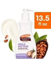 Benefits:

Heals & Softens rough, dry skin with natural Cocoa Butter and Vitamin E for healthier-looking skin
48 hour moisture
Vegan Friendly - no animal ingredients or testing
Fragrance Free, Hypoallergenic, Dermatologist Recommended, Suitable for Sensitive & Eczema-prone skin
Free of parabens, phthalates, fragrance or fragrance allergens
America's #1 Cocoa Butter Brand
3 out of 4 dermatologists recommend Palmer's when recommending Cocoa Butter

 
Heal and Soften rough dry skin with Palmer's Cocoa Butter Formula Fragrance Free daily body lotion, crafted with intensively moisturizing Cocoa Butter and Vitamin E. Specially formulated for sensitive skin. Proudly made in U.S.A., Palmer's® has been a trusted brand for over 180 years, providing high-quality natural products that are passed down from generation to generation. America's #1 Cocoa Butter brand Palmer's Cocoa Butter Formula uses the highest quality natural ingredients for superior moisturization head-to-toe.