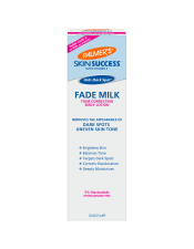 Benefits:

Targets dark spots, age spots, uneven skin tone; Balances uneven skin tone and discoloration
Helps improve skin suppleness and elasticity
Minimizes the appearance of fine lines and wrinkles
Brighter, more radiant skin
Formulated for all over body; perfect for arms, legs, knees, elbows and decolletage
Visible results in as little as 2 weeks
Free of Hydroquinone, Parabens, Phthalates, Sulfates, MI and Dyes
Not tested on animals

 




Results


% of women who saw an improvement**




Balanced Skin Tone


100%




Visibly Improved Discoloration, Uneven Tone


100%




Enhanced Glow & Radiance


100%




Helped Lighten Acne Scars & Dark Spots


96%




Reduced Blotchiness


94%




Improved Clarity


96%




Youthful, Healthier Looking Skin


98%




 
 
Palmer's Skin Success Fade Milk gives you a flawlessly radiant body by effectively correcting discoloration on pigment-prone areas of the body such as arms, legs, knees, elbows and decolletage.
 
*May take up to 6 weeks
** based on a 100 person independent clinical study after 8 weeks