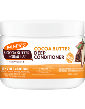 Benefits:

Silicone free deep conditioner, deeply penetrates to nourish each hair fiber
Strengthens to help prevent future damage
Moisturizes, detangles and softens
Improves shine and elasticity
Created for all curl patterns and textures
Silicone free
No parabens, phthalates, mineral oil, gluten or dyes
For healthier looking hair, use the entire Palmer's Cocoa Butter Formula Length Retention system
Committed to responsible sourcing

 
Palmer’s Cocoa Butter Formula® Length Retention system with Biotin, fully strengthens hair with powerhouse natural protectants that help block fragileness, brittleness, breakage and split ends, to help hair achieve its optimal length.
Silicone free, intense revitalizing treatment, restores elasticity and shine, while sealing in moisture.