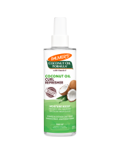 Benefits:

Reactivates natural curl pattern
Revives curls in between wash days
Adds moisture and definition to prolong style
Locks in shine
Created for all curl patterns and textures
No parabens, phthalates, mineral oil, gluten or dyes
For healthier looking hair, use the entire Palmer's Coconut Oil Formula Moisture Boost system
Committed to responsible sourcing

 
Palmer's® Coconut Oil Formula Moisture Boost system restores hair experiencing dryness or damage with natural reparatives that instantly and deeply lock in moisture from root to tip, visibly improving your hair’s condition after each use.
This coconut oil infused styling spray, reactivates natural curl patterns in order to revive curls in between wash days, while adding moisture and definition to prolong style.  