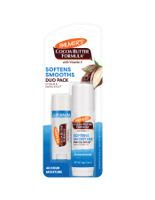 Benefits:

Rich, creamy cocoa butter formula keep lips soft, smooth and hydrated
48 hour moisture

 
This ultra-moisturizing duo, Cocoa Butter Lip Balm and Swivel Stick, is the perfect pair for moisturization and protection. Palmer's Cocoa Butter Lip Balm keeps lips super soft while the Swivel Stick® is perfect for rehydrating lips or rough skin patches.