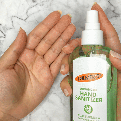 Palmer's Advanced Hand Sanitizer Spray on Application for and sanitizer effectiveness