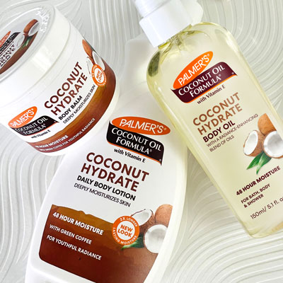 Palmer's Coconut Oil Formula skin care products for your winter skin care routine on table